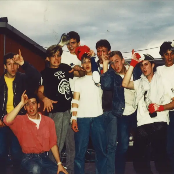 Illustre Runde: Rainer Strecker, Patrick Penkwitt, Ron Wilkerson, Thomas Rank, Stephan Prantl, (?),  Bernd Schneider, Brian Blyther, Dave Nourie