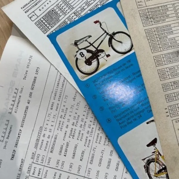 Ordersheets und Specslisten der Motocross Reihe von 1975