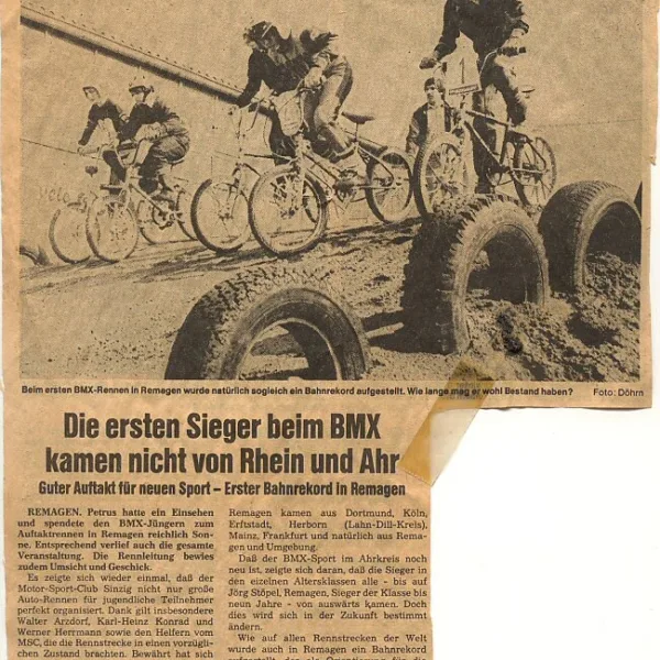 Zeitungsartikel zum ersten Rennen 1981