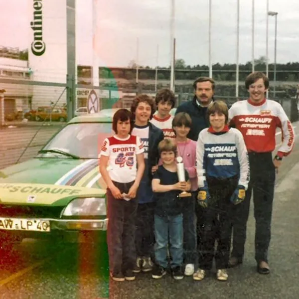 Schauff Team am Hockenheimring. Vermutlich 1983