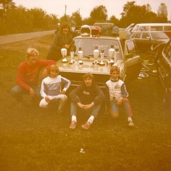 Bei der DM in Darmstadt 1982. Hinten: Jans Mutter Margarete Schmidtmann