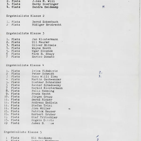 Ergebnisse aus Magstadt 8. Mai 1982