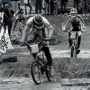 Matthias Gotter im Schlamm von Hockenheim, 1983