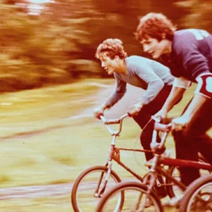 Uli Heidkamp and Andy Tittmann in the Nüssenberger Busch, 1980
