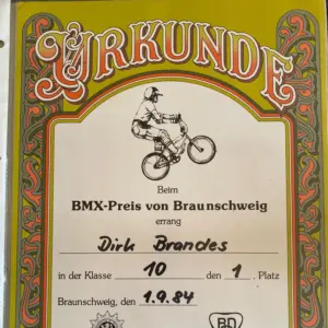 Urkunde aus Braunschweig von 1984