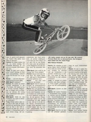 Aus BMX Sport 3/1986 - Seite 22