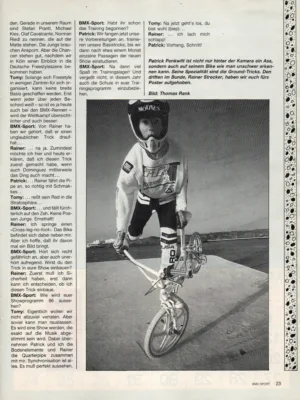Aus BMX Sport 3/1986 - Seite 23