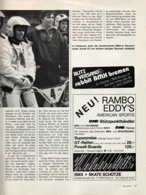 Aus BMX Sport 5/1986 - Seite 47