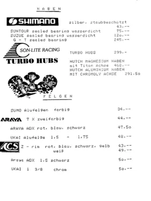 Preisliste Januar 1985 Seite 9